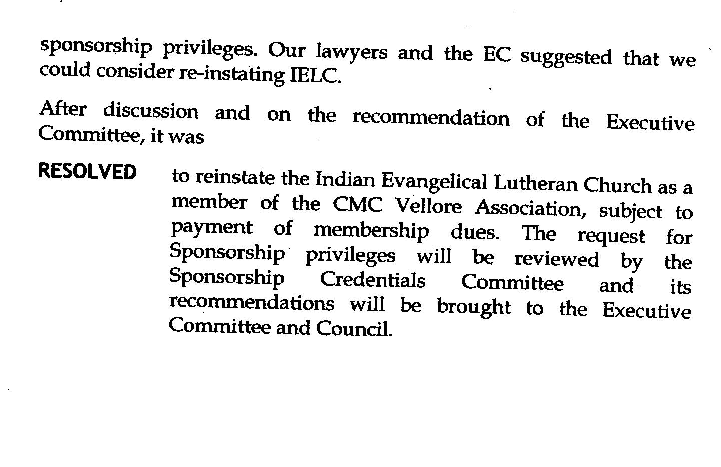 The CMC Vellore Association – Sponsorship Privileges — 2/4