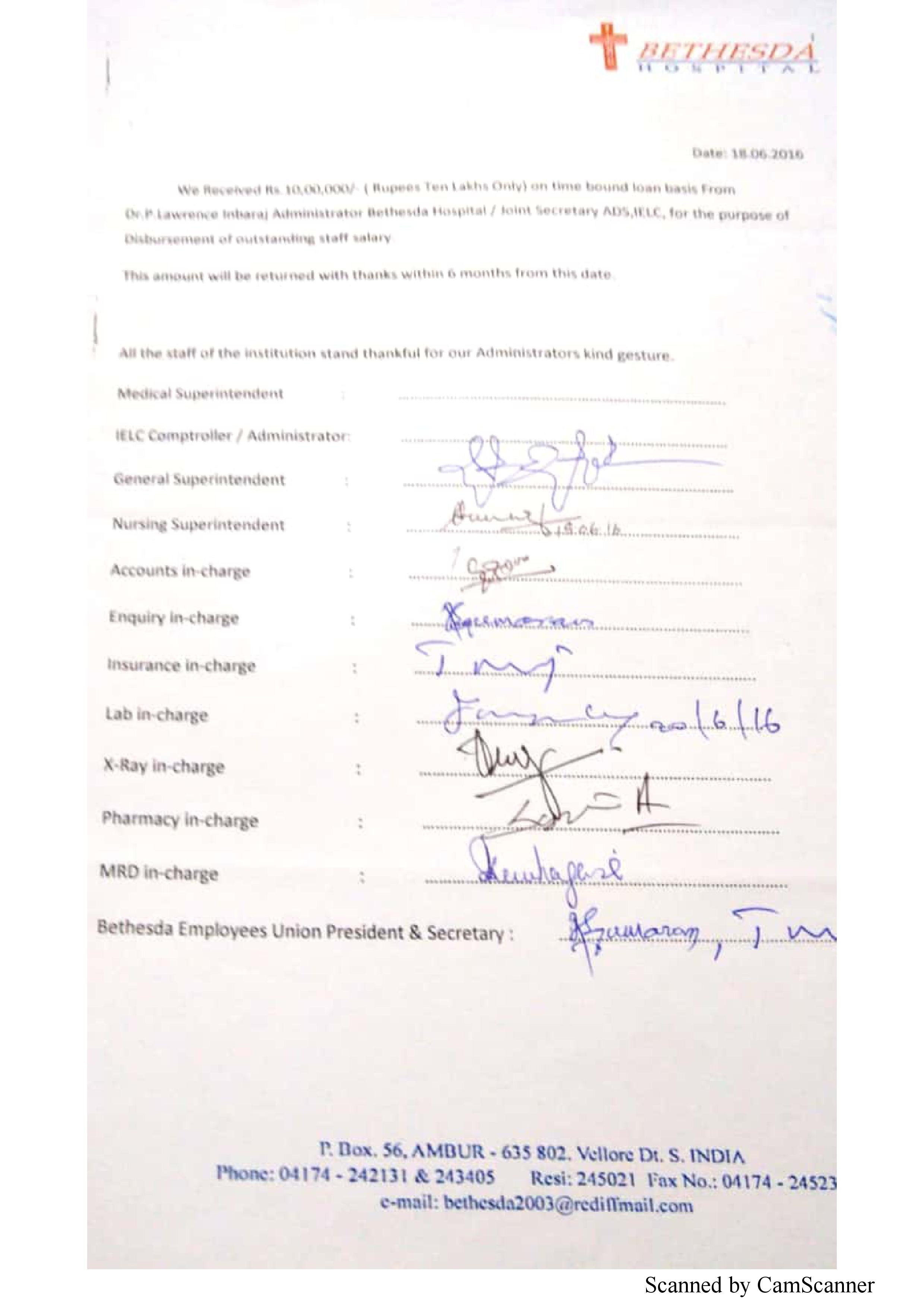 Reply mail sent to Mr. Lawrence Inbaraj and Mr. Elliah Charles, Ambur & Reply received from them — 11/14
