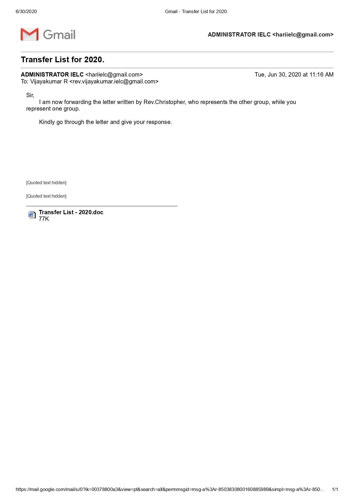 mail-sent-to-rev-r-viajayakumar-trivandrum-synod-ielc-online